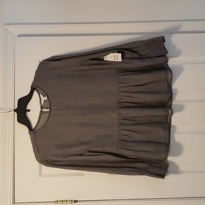 NWT Time and Tru Peplum Crinkle Ruffle Blouse, Size Small